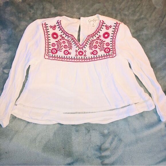 Nwot Girls 2T Jessica Simpson Boho Style Embroidered Blouse - Picture 1 of 6